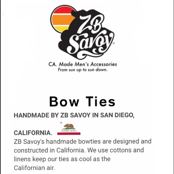 ZB Savoy Tan Cream Chambray Pinstripe Bow Tie - Picture 6 of 8